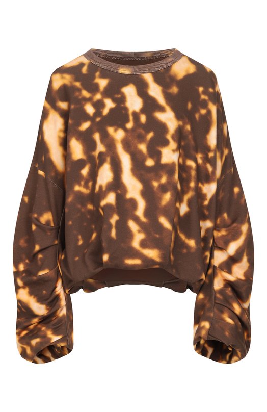 Хлопковый свитшот Dries Van Noten 251-011118-1612 Коричневый 251-011118-1612