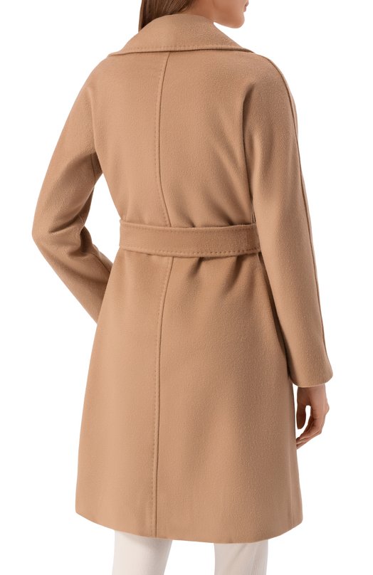 Шерстяное пальто Max Mara Studio DRAVENNA Бежевый  DRAVENNA Фото 4