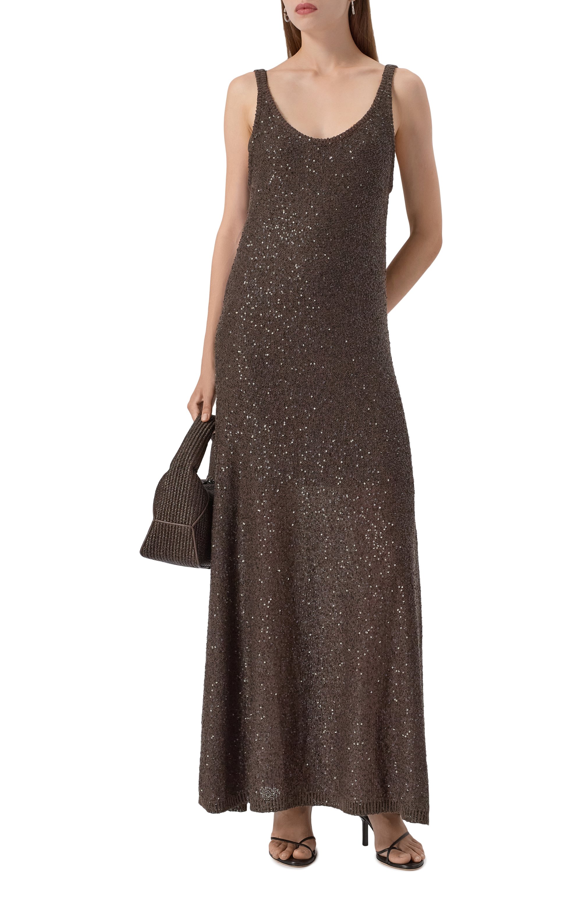 Платье изо льна и кашемира BRUNELLO CUCINELLI, арт. MDJ547A90, фото 2