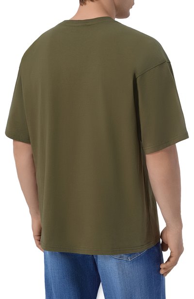 Хлопковая футболка DIESEL хаки цвета по цене 10550 руб., арт. A14872/0QKAS, фото 4 Хлопковая футболка DIESEL, арт. A14872/0QKAS, фото 4