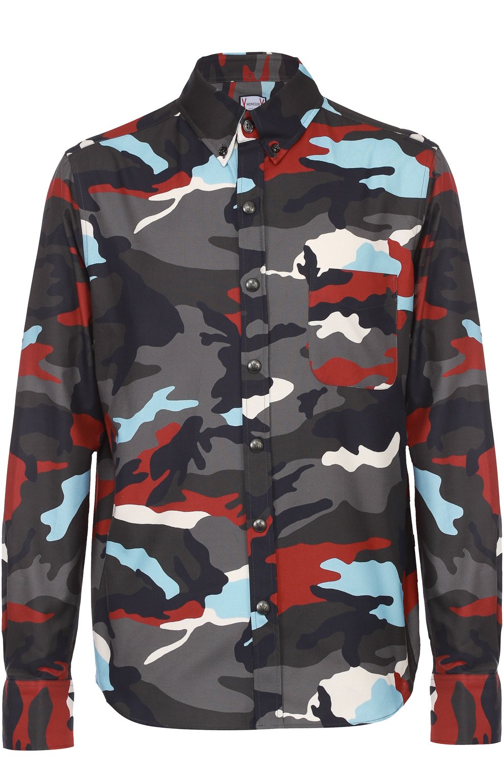 Хлопковая рубашка с камуфляжным принтом MONCLER, арт. B2-391-52020-00-28470, фото 1