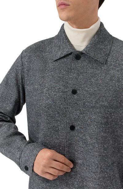 Куртка-рубашка из шерсти и шелка HARRIS WHARF LONDON, арт. CH9366MDH, фото 5