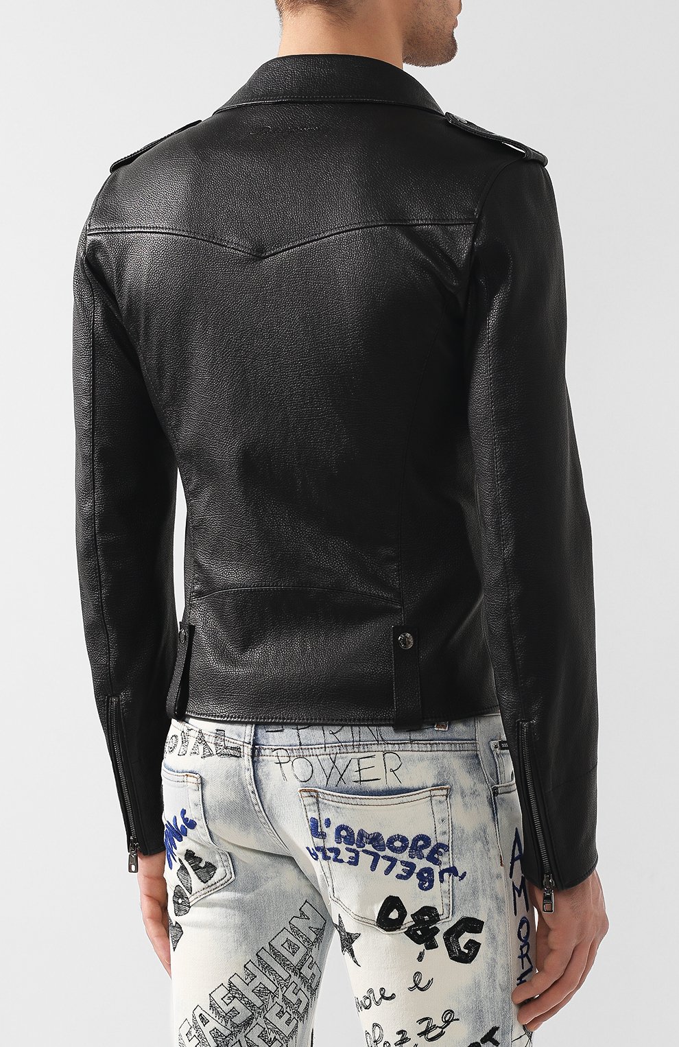 Кожаная косуха DOLCE & GABBANA, арт. G9NI8L/HULB0, фото 4