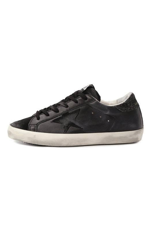 Кожаные кеды Super-Star Golden Goose Deluxe Brand GWF00101.F003463 Чёрный  GWF00101.F003463 Фото 4