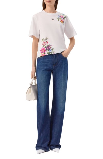 Женская хлопковая футболка DOLCE & GABBANA, арт. F8U04T/GDDQ0