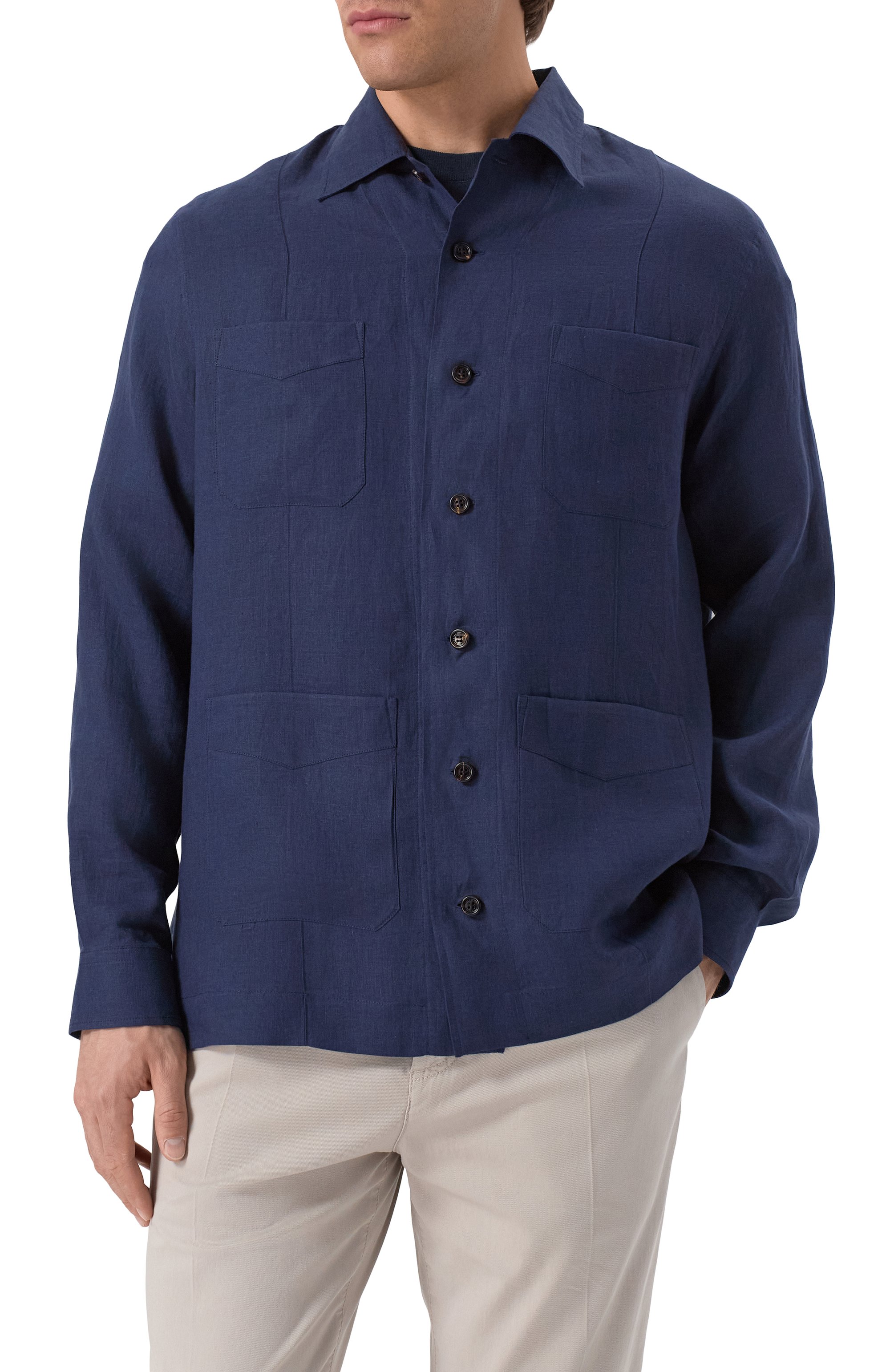 Льняная рубашка BRUNELLO CUCINELLI, арт. MM6950648, фото 3