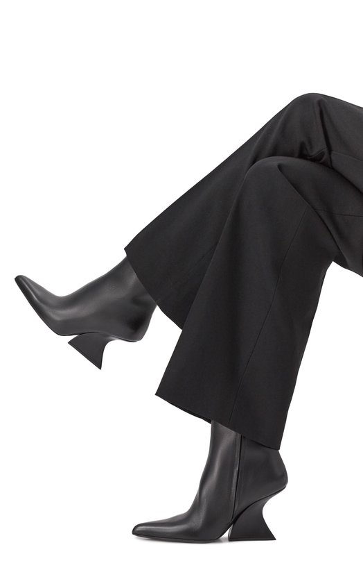 Кожаные ботильоны Mugler MUWFW26FS208_TL001 Чёрный  MUWFW26FS208_TL001 Фото 2