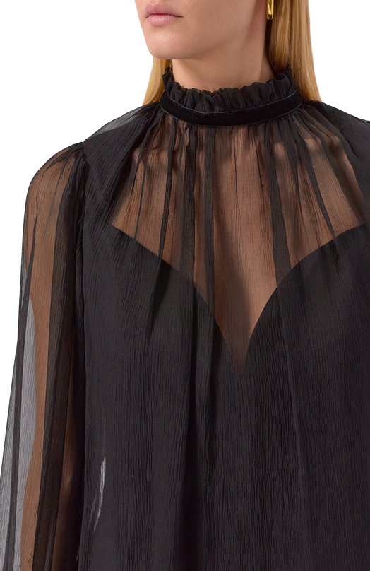 Шелковая блузка Nina Ricci 25ACT0023/SE1400 Чёрный  25ACT0023/SE1400 Фото 5