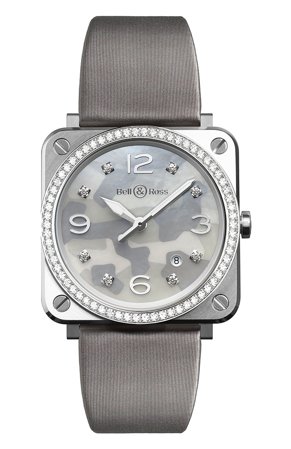 Часы grey camouflage diamonds BELL AND ROSS бесцветного цвета по цене 962000 руб., арт. BRS-CAMO-ST-LGD, фото 1 Часы grey camouflage diamonds BELL AND ROSS, арт. BRS-CAMO-ST-LGD, фото 1
