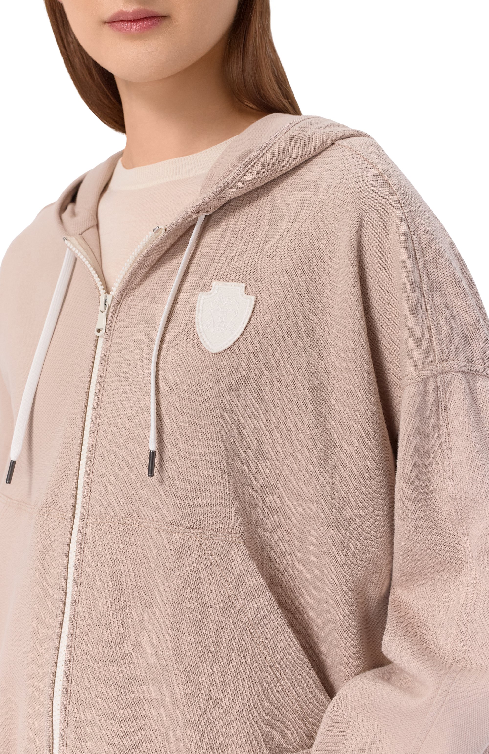 Хлопковая толстовка BRUNELLO CUCINELLI бежевого цвета по цене 161000 руб., арт. MG927VT406, фото 5 Хлопковая толстовка BRUNELLO CUCINELLI, арт. MG927VT406, фото 5