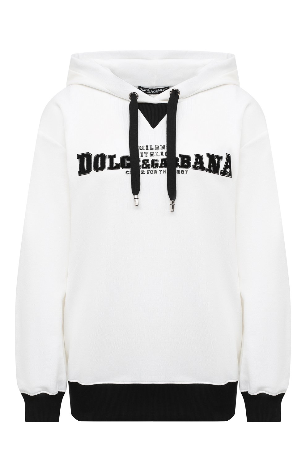 Хлопковое худи DOLCE & GABBANA белого цвета по цене 78600 руб., арт. F9I51T/G7XDP, фото 1 Хлопковое худи DOLCE & GABBANA, арт. F9I51T/G7XDP, фото 1