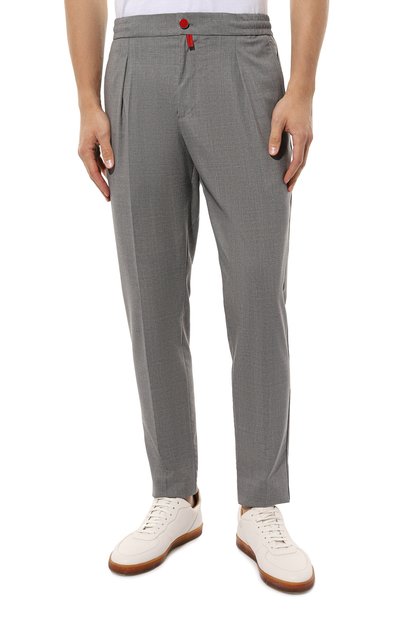 Шерстяные брюки KITON светло-серого цвета по цене 140500 руб., арт. UP1LACJ0752B, фото 3 Шерстяные брюки KITON, арт. UP1LACJ0752B, фото 3