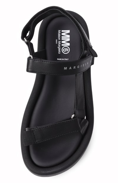 Кожаные сандалии MM6 черного цвета по цене 28150 руб., арт. 82378/VAR2, фото 4 Кожаные сандалии MM6, арт. 82378/VAR2, фото 4