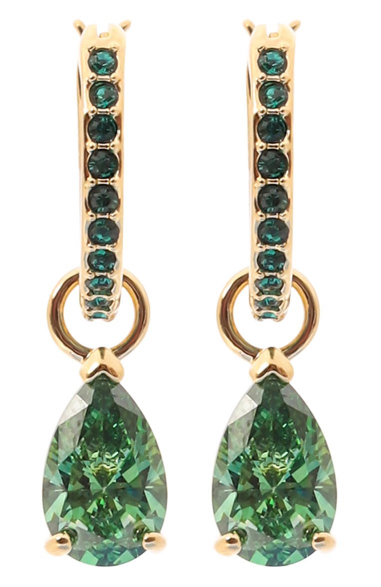 Женские серьги attract SWAROVSKI зеленого цвета, арт. 5723564 | Фото 1 (Нос: Не проставлено; Материал: Кристаллы, Металл)