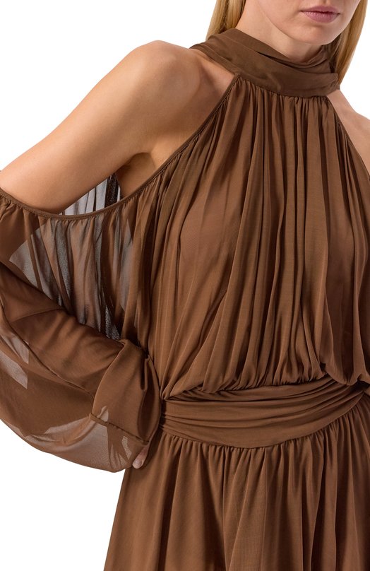 Платье из вискозы Giuseppe di Morabito 06PSDR718 16301 Коричневый  06PSDR718 16301 Фото 4
