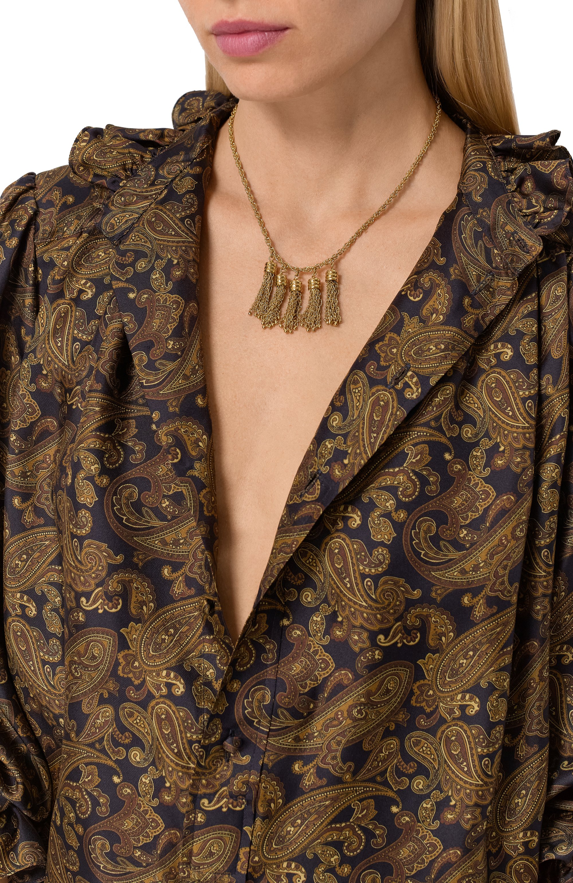 Колье CHLOÉ золотого цвета по цене 98800 руб., арт. CHC25SF094CB79DCTU, фото 2 Колье CHLOÉ, арт. CHC25SF094CB79DCTU, фото 2