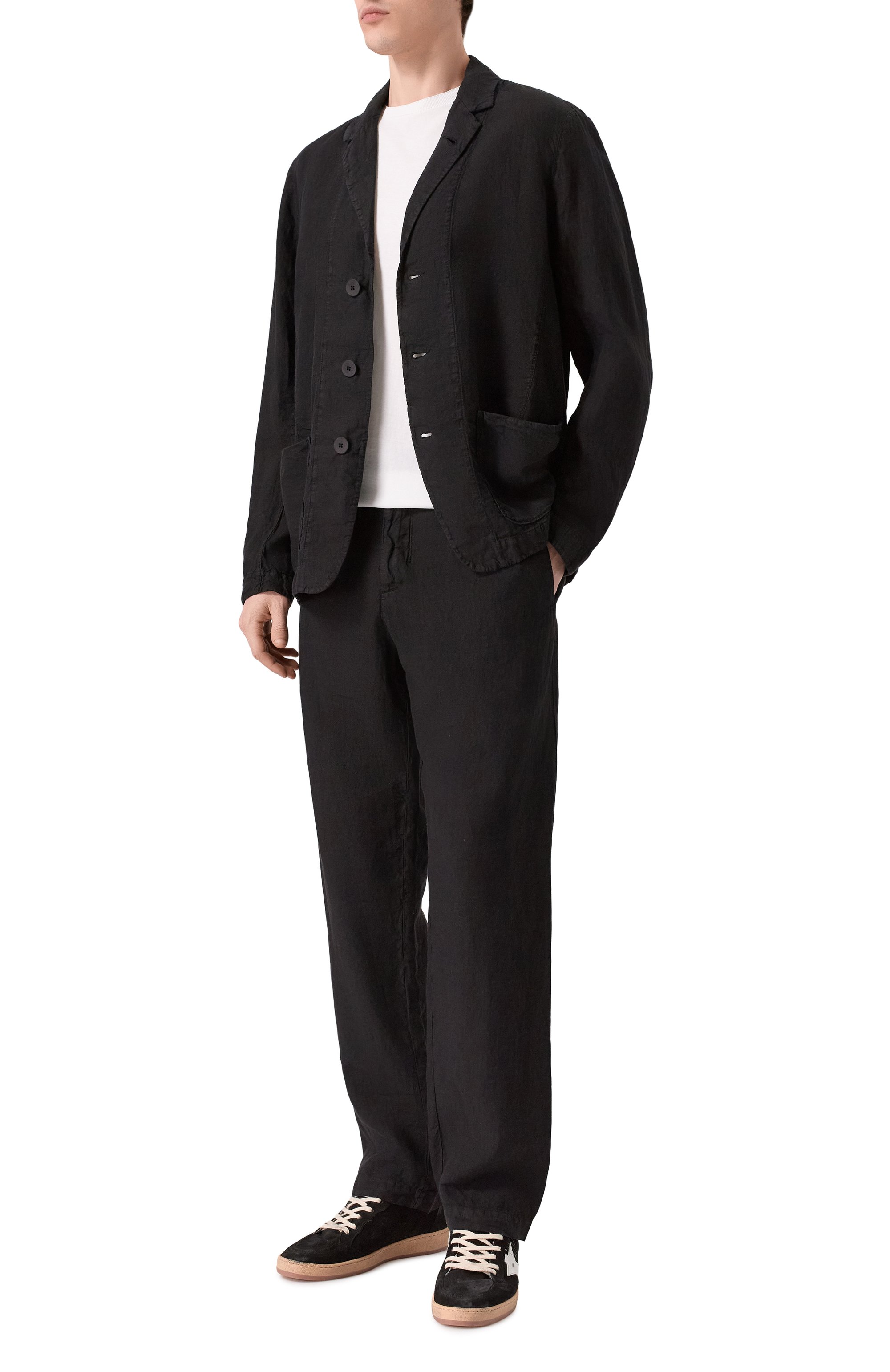 Льняной пиджак TRANSIT черного цвета по цене 59000 руб., арт. CFUTRCD133, фото 2 Льняной пиджак TRANSIT, арт. CFUTRCD133, фото 2