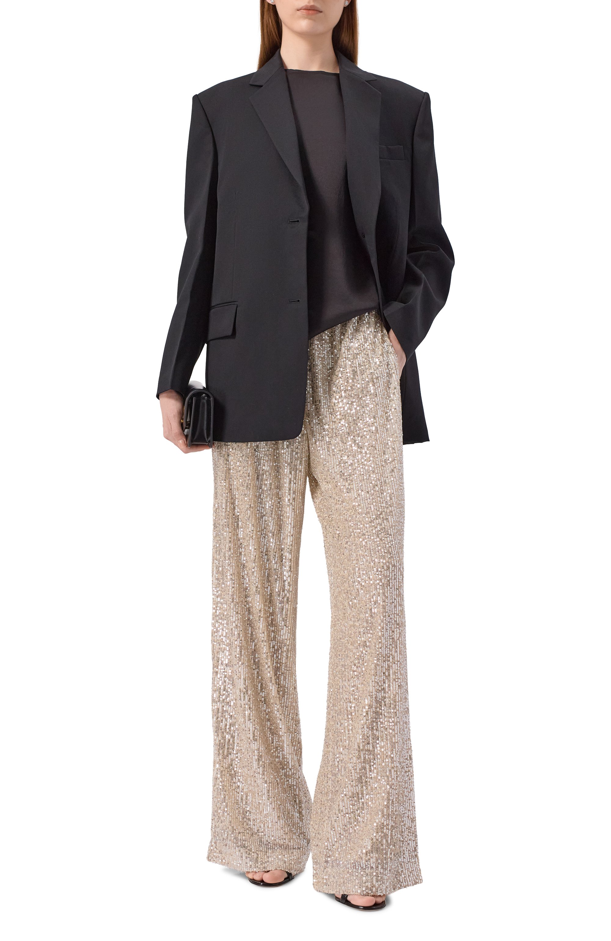 Атласный топ NOBLE&BRULEE черного цвета по цене 38000 руб., арт. NB125/180625/03, фото 2 Атласный топ NOBLE&BRULEE, арт. NB125/180625/03, фото 2