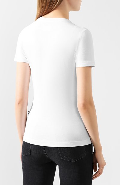 Хлопковая футболка VERSACE JEANS COUTURE белого цвета по цене 8910 руб., арт. B2HVA7T1-VDP608 48 F0IL/30320, фото 4 Хлопковая футболка VERSACE JEANS COUTURE, арт. B2HVA7T1-VDP608 48 F0IL/30320, фото 4