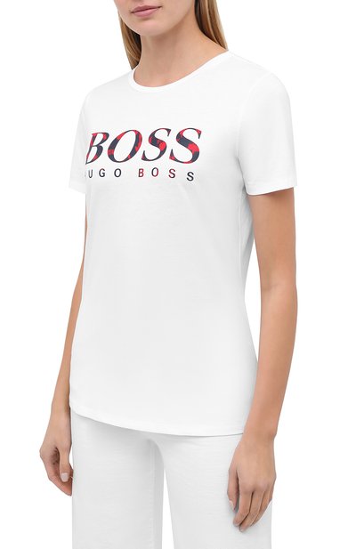 Хлопковая футболка BOSS белого цвета по цене 5210 руб., арт. 50440138, фото 3 Хлопковая футболка BOSS, арт. 50440138, фото 3