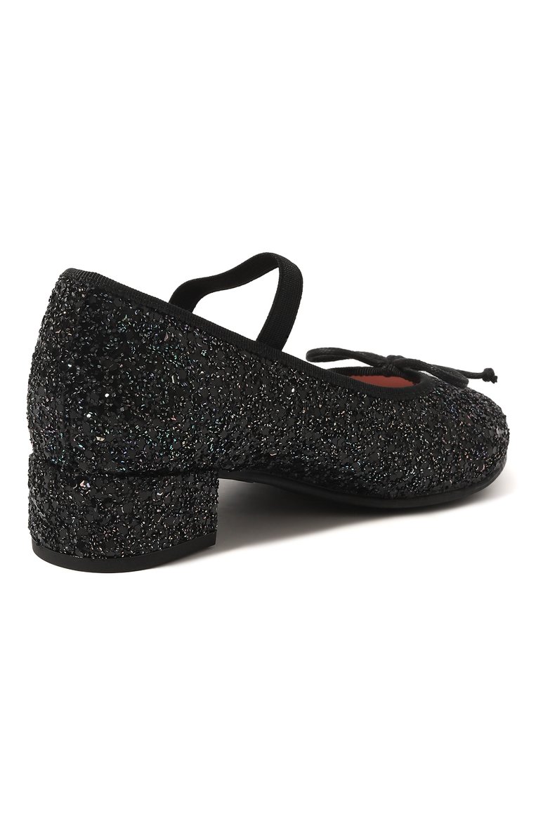 �Детские туфли PRETTY BALLERINAS черного цвета, арт. 48807 | Фото 3 (Материал внешний: Текстиль; Материал внутренний: Натуральная кожа; Нос: Не проставлено; Региональные ограничения белый список (Axapta Mercury): Не проставлено; Автоматизация состава: Проставлено)