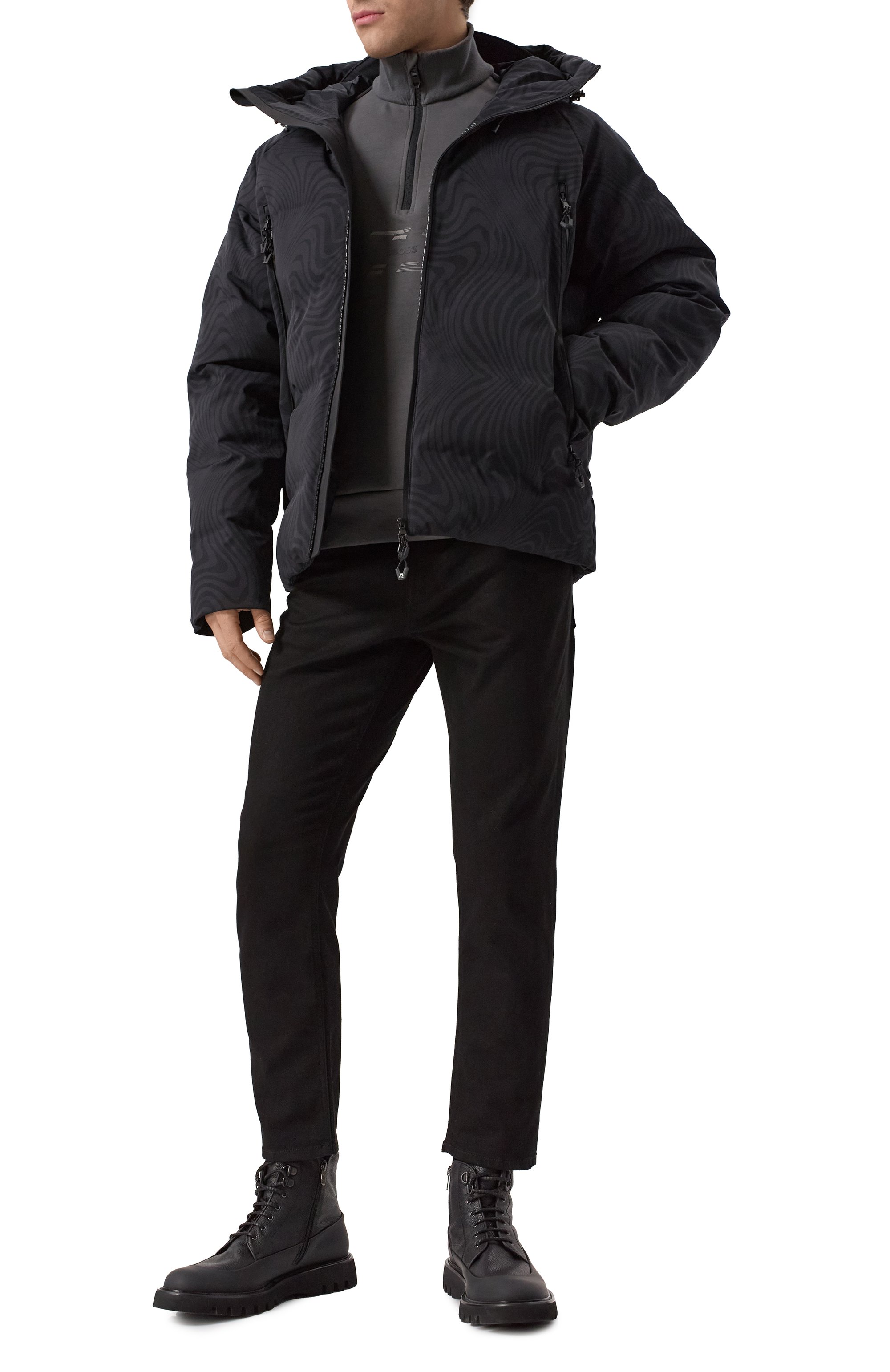 Пуховик EA7 темно-серого цвета по цене 87550 руб., арт. 6DPG18/PNCJZ, фото 2 Пуховик EA7, арт. 6DPG18/PNCJZ, фото 2