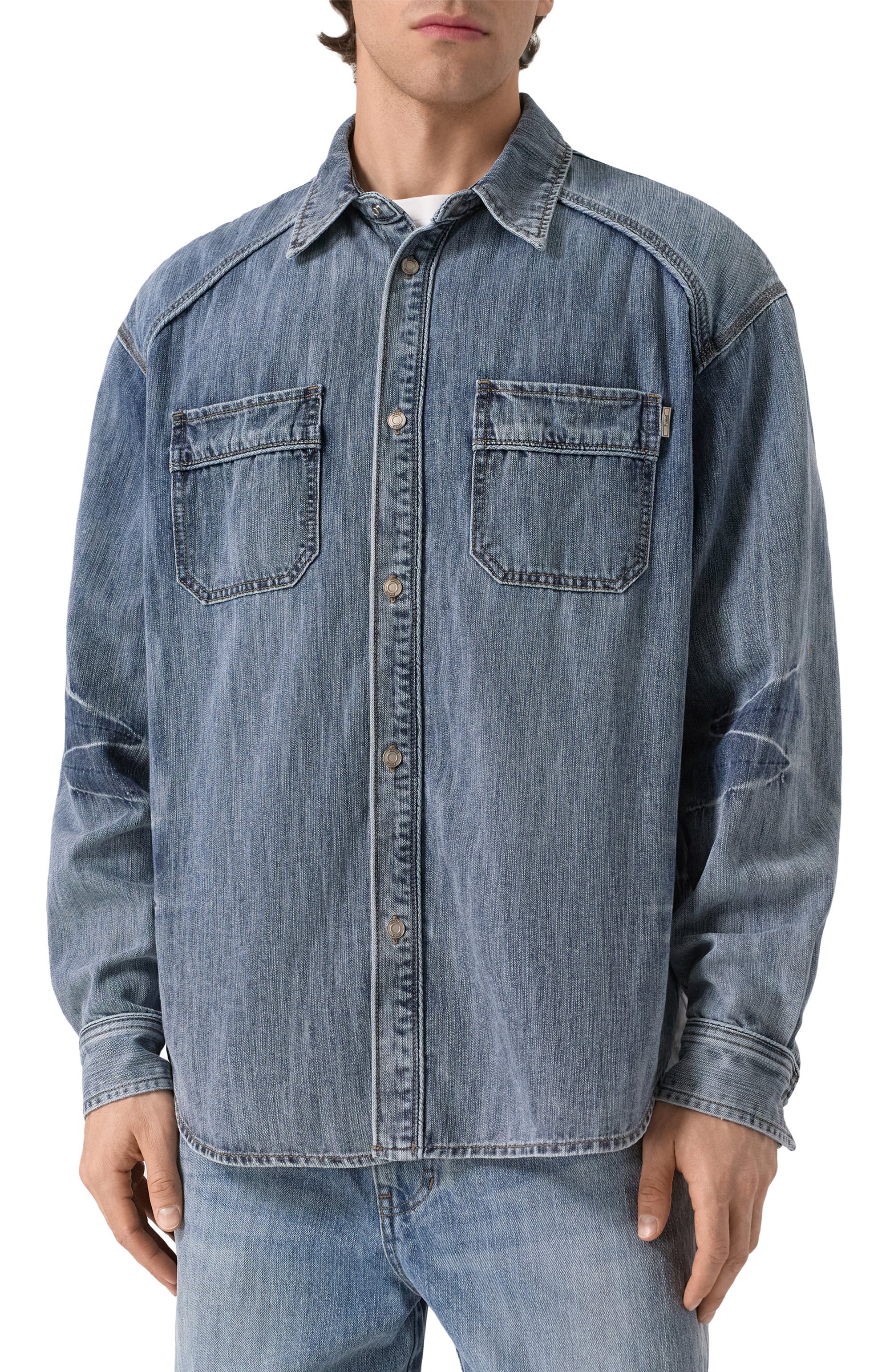 Джинсовая рубашка JUUN.J синего цвета по цене 65200 руб., арт. JC5264P5DP, фото 3 Джинсовая рубашка JUUN.J, арт. JC5264P5DP, фото 3