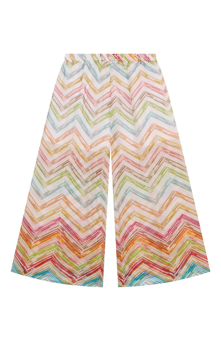 Детские брюки из хлопка и шелка MISSONI разноцветного цвета, арт. MW6C40/K0235/12-16 | Фото 2 (Нос: Не проставлено; Материал внешний: Хлопок; Случай: Повседневный; Автоматизация состава: Проставлено; Ростовка одежда: 12 лет | 152 см, 13 - 15 лет | 158 см)