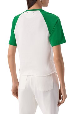 Женская хлопковая футболка GOLDEN GOOSE DELUXE BRAND белого цвета, арт. GWP02186.P001884 | Фото 4 (Рукава: Короткие; Материал внешний: Хлопок; Длина (для топов): Стандартные; Принт: С принтом; Стили: Кэжуэл)