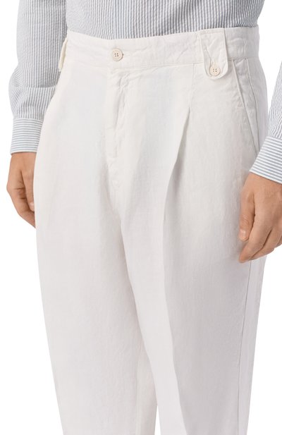 Льняные брюки INLINUM белого цвета по цене 34600 руб., арт. MIAKY/TR0PEA, фото 5 Льняные брюки INLINUM, арт. MIAKY/TR0PEA, фото 5