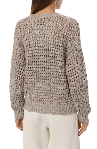 Свитер из шелка и льна BRUNELLO CUCINELLI, арт. MEA36BP412, фото 4