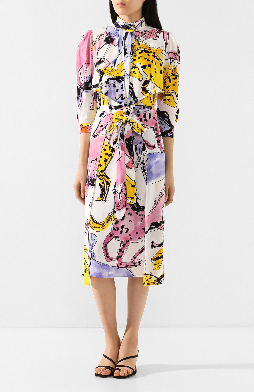 Платье с поясом STELLA MCCARTNEY разноцветного цвета по цене 146000 руб., арт. 600399/S0A08, фото 3 Платье с поясом STELLA MCCARTNEY, арт. 600399/S0A08, фото 3