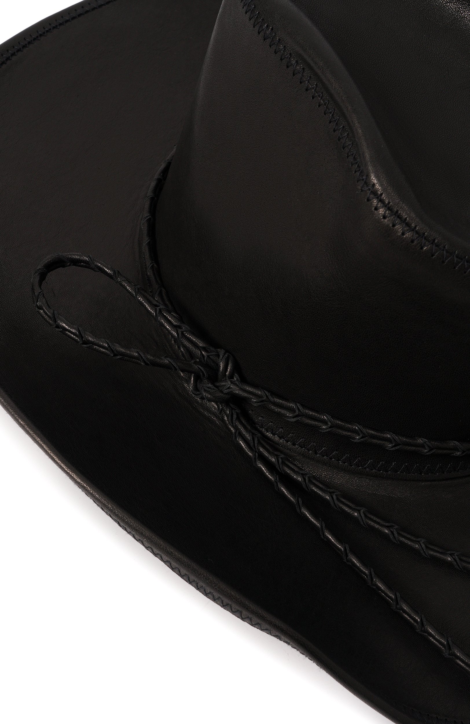 Кожаная шляпа ANN DEMEULEMEESTER черного цвета по цене 99500 руб., арт. B0014378/LT137, фото 3 Кожаная шляпа ANN DEMEULEMEESTER, арт. B0014378/LT137, фото 3