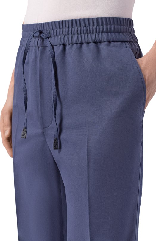 Брюки изо льна и хлопка Brioni RP2Z0L/PA106 Синий  RP2Z0L/PA106 Фото 5
