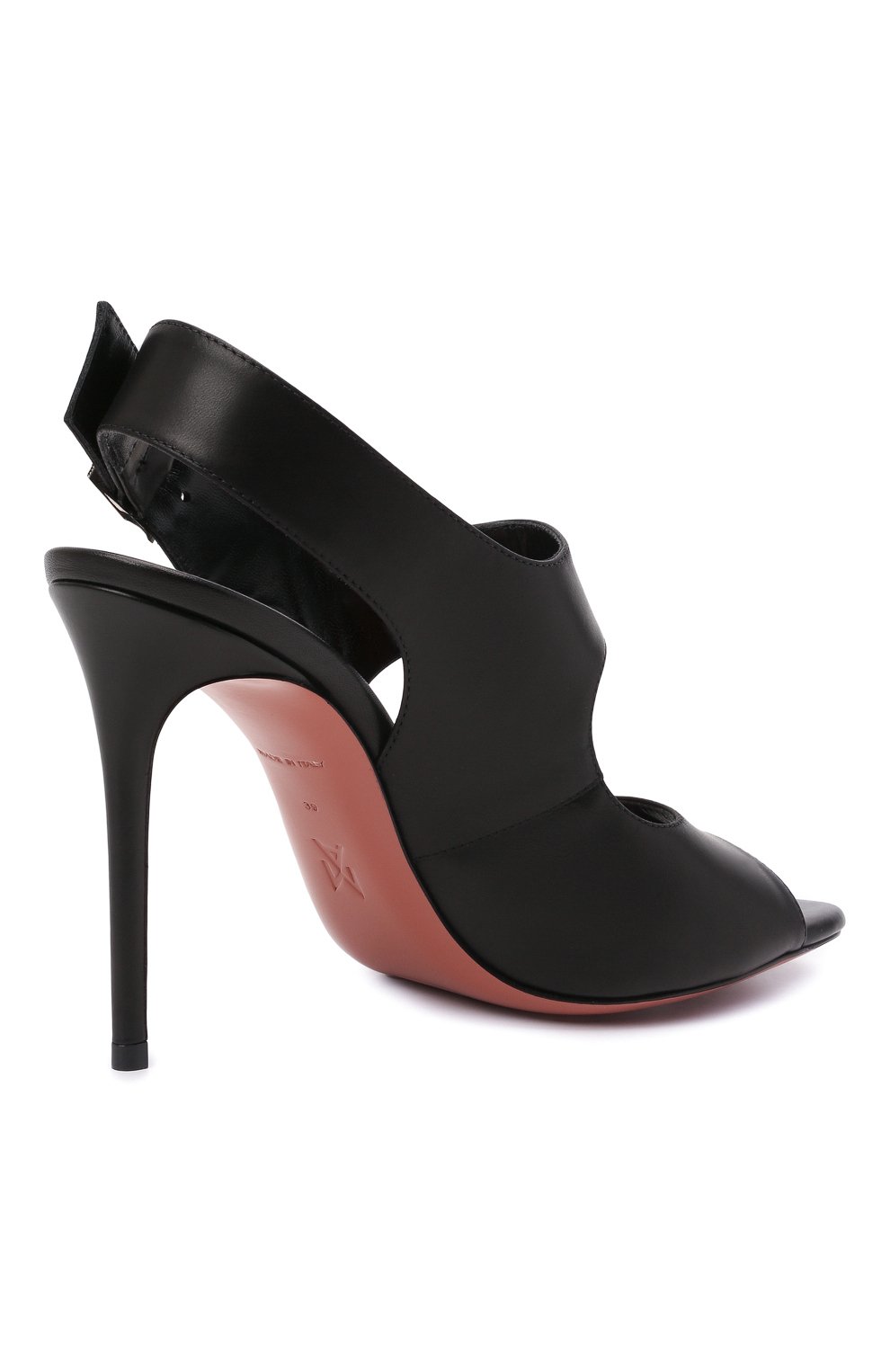 Кожаные босоножки marni AMINA MUADDI, арт. MARNI SANDAL/CALF/BLACK+WHITE CRYSTALS, фото 4