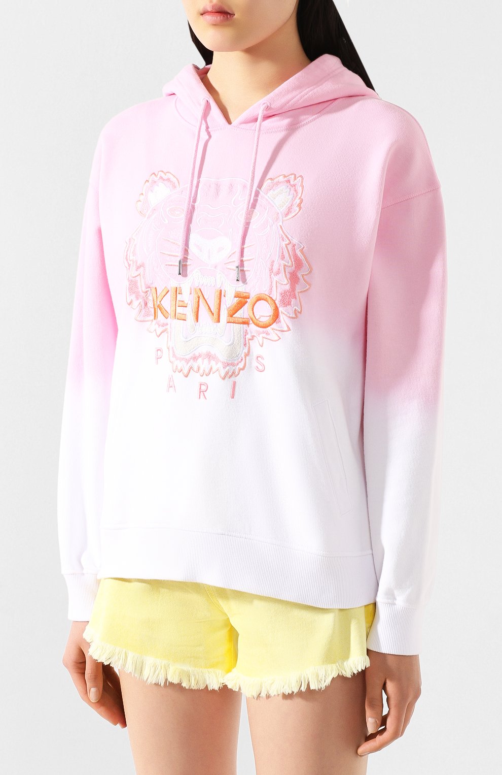 Хлопковое худи KENZO розового цвета по цене 49950 руб., арт. FA52SW8674XG, фото 3 Хлопковое худи KENZO, арт. FA52SW8674XG, фото 3