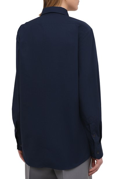 Хлопковая рубашка DRIES VAN NOTEN темно-синего цвета по цене 32050 руб., арт. 211-10779-2017, фото 4 Хлопковая рубашка DRIES VAN NOTEN, арт. 211-10779-2017, фото 4