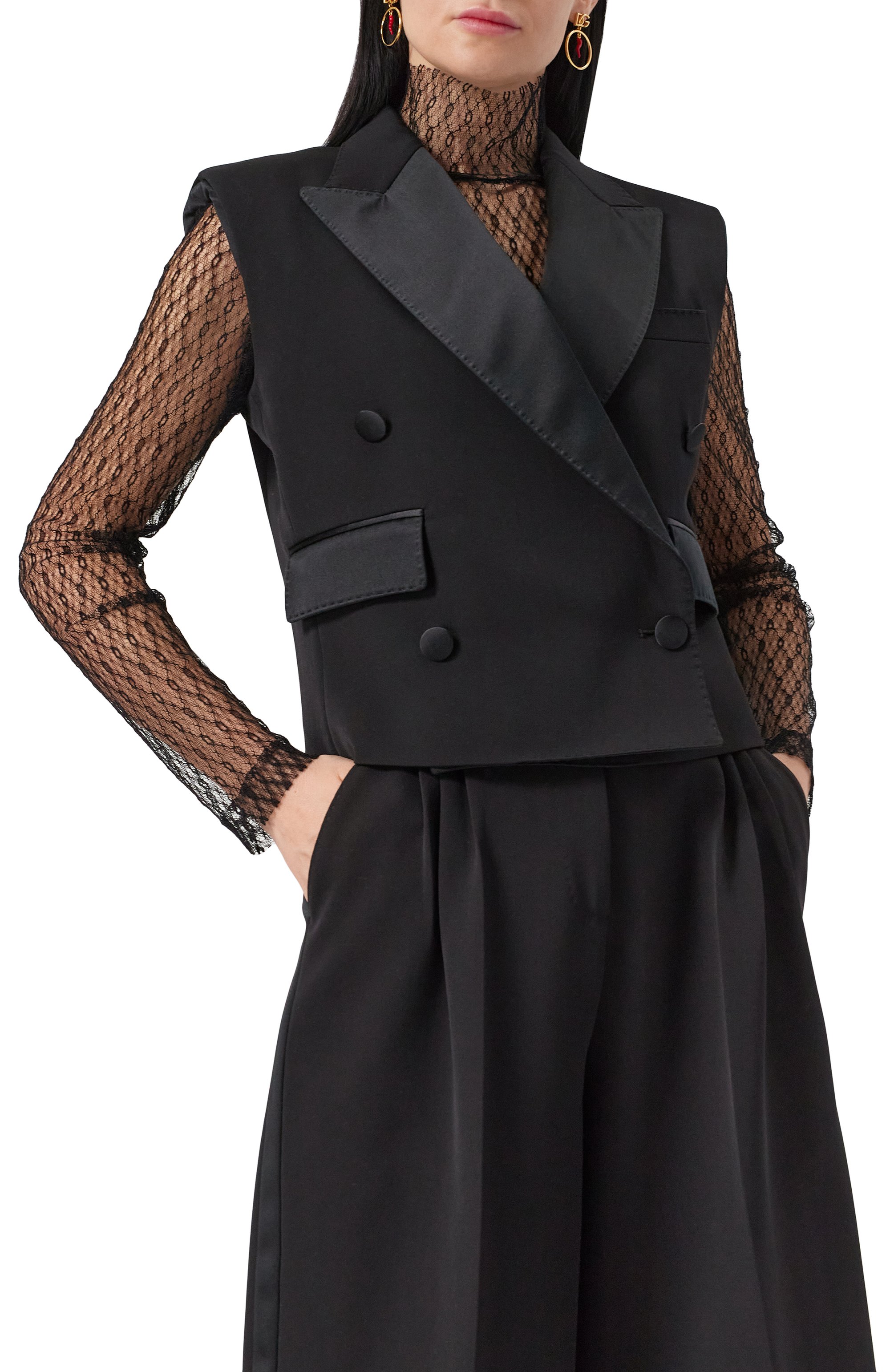 Жилет из шерсти и шелка DOLCE & GABBANA, арт. F29FTT/FU21E, фото 3