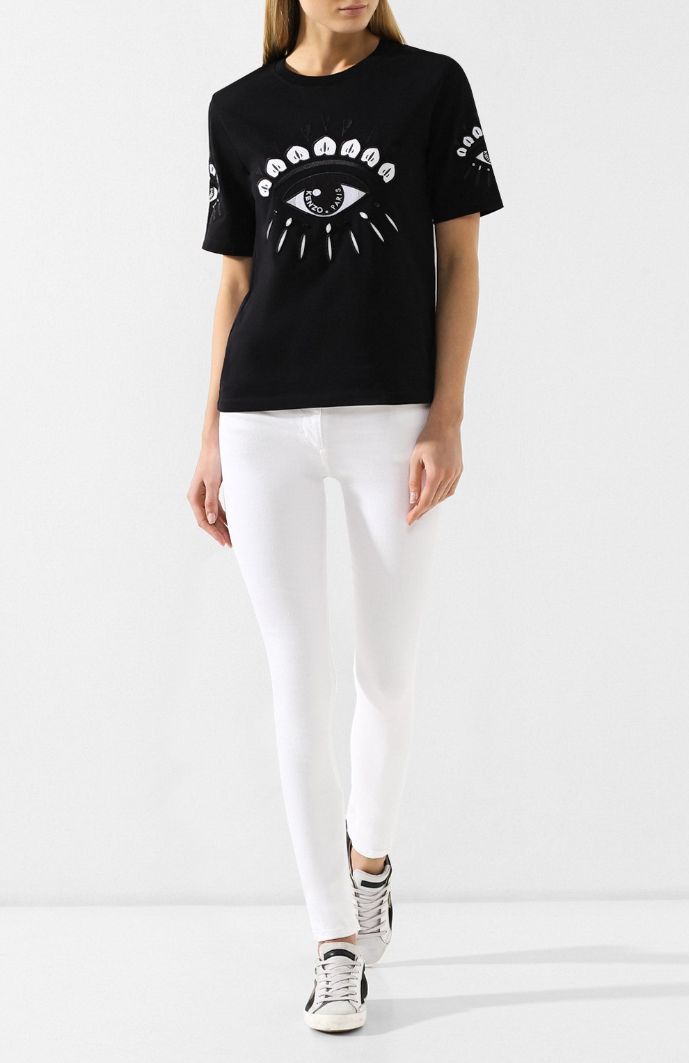 Джинсы-скинни KENZO белого цвета по цене 31950 руб., арт. 2PA2706EL, фото 2 Джинсы-скинни KENZO, арт. 2PA2706EL, фото 2