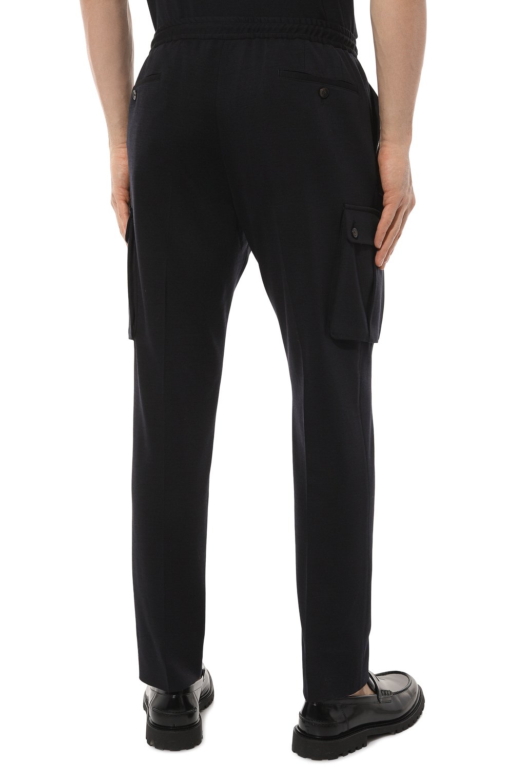 Брюки-карго из шерсти и хлопка CORNELIANI темно-синего цвета по цене 52750 руб., арт. 934L14-9318800, фото 4 Брюки-карго из шерсти и хлопка CORNELIANI, арт. 934L14-9318800, фото 4