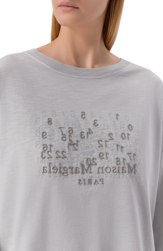 Хлопковый лонгслив Maison Margiela S51GC0545/M20164 Серый  S51GC0545/M20164 Фото 5
