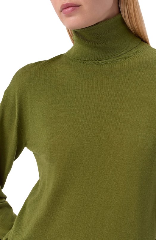 Водолазка из шерсти и кашемира Saint Laurent 840802/YAPK2 Зелёный  840802/YAPK2 Фото 5