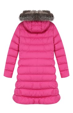 Детская пуховик с капюшоном MONCLER ENFANT фуксия цвета, арт. E2-954-49921-25-68352/12-14A | Фото 2 (Материал утеплителя: Пух и перо; С�татус проверки: Проверена категория, Проверено; Материал внешний: Синтетический материал; Материал подклада: Синтетический материал; Рукава: Длинные; Девочки Кросс-КТ: Пуховик-верхняя одежда; Кросс-КТ: Зима; Материал сплава: Проставлено, Проверено; Драгоценные камни: Проставлено)