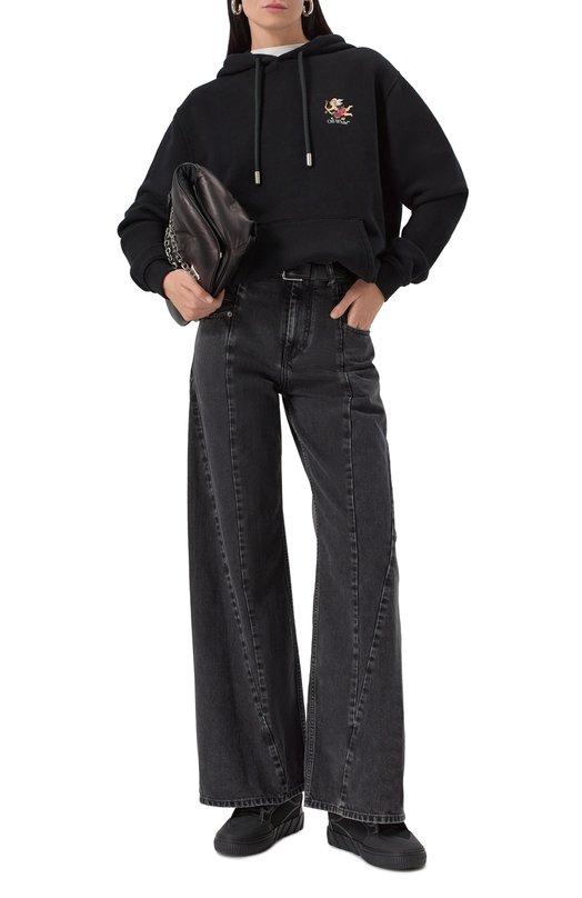 Хлопковое худи Off-White 0WBB064S25FLE001 Чёрный  0WBB064S25FLE001 Фото 2