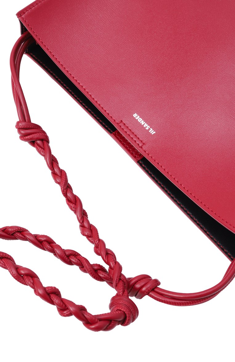 Женская сумка tangle JIL SANDER красного цвета, арт. J07WG0023/P5354 | Фото 3 (Материал сплава: Проставлено; Драгоценные камни: Проставлено; Размер: medium; Материал: Натуральная кожа)