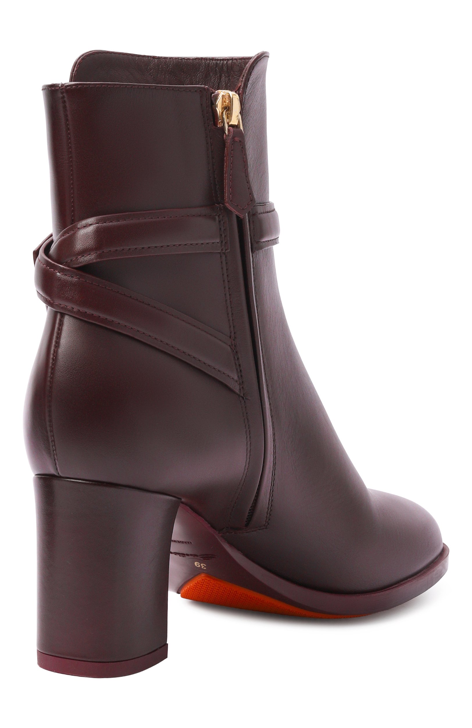 Кожаные ботильоны SANTONI темно-бордового цвета по цене 132500 руб., арт. WTDG72381SYRNDYL, фото 5 Кожаные ботильоны SANTONI, арт. WTDG72381SYRNDYL, фото 5