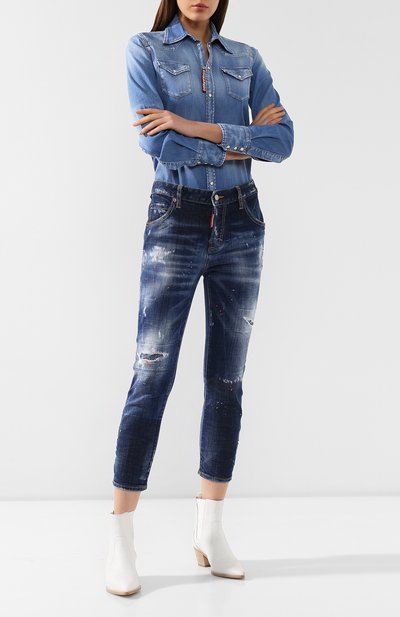 Джинсы DSQUARED2 темно-синего цвета по цене 56650 руб., арт. S75LB0271/S30342, фото 2 Джинсы DSQUARED2, арт. S75LB0271/S30342, фото 2