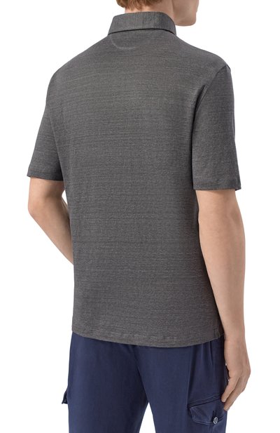 Поло изо льна и хлопка BRUNELLO CUCINELLI, арт. MR8273915, фото 4