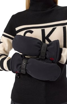 Женские утепленные варежки davos PERFECT MOMENT черного цвета, арт. U8000084/DAV0S MITTS | Фото 2 (Материал: Синтетический материал, Текстиль; Нос: Не проставлено; Материал сплава: Проставлено; Кросс-КТ: Пуховик; Женское Кросс-КТ: варежки)