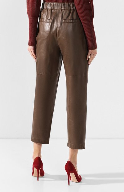 Укороченные кожаные брюки BRUNELLO CUCINELLI, арт. M0GINP6711, фото 4